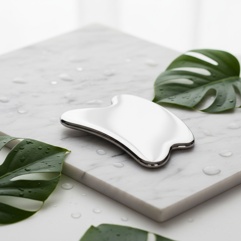 Outil Gua Sha Acier Inoxydable - Massage Visage & Contour